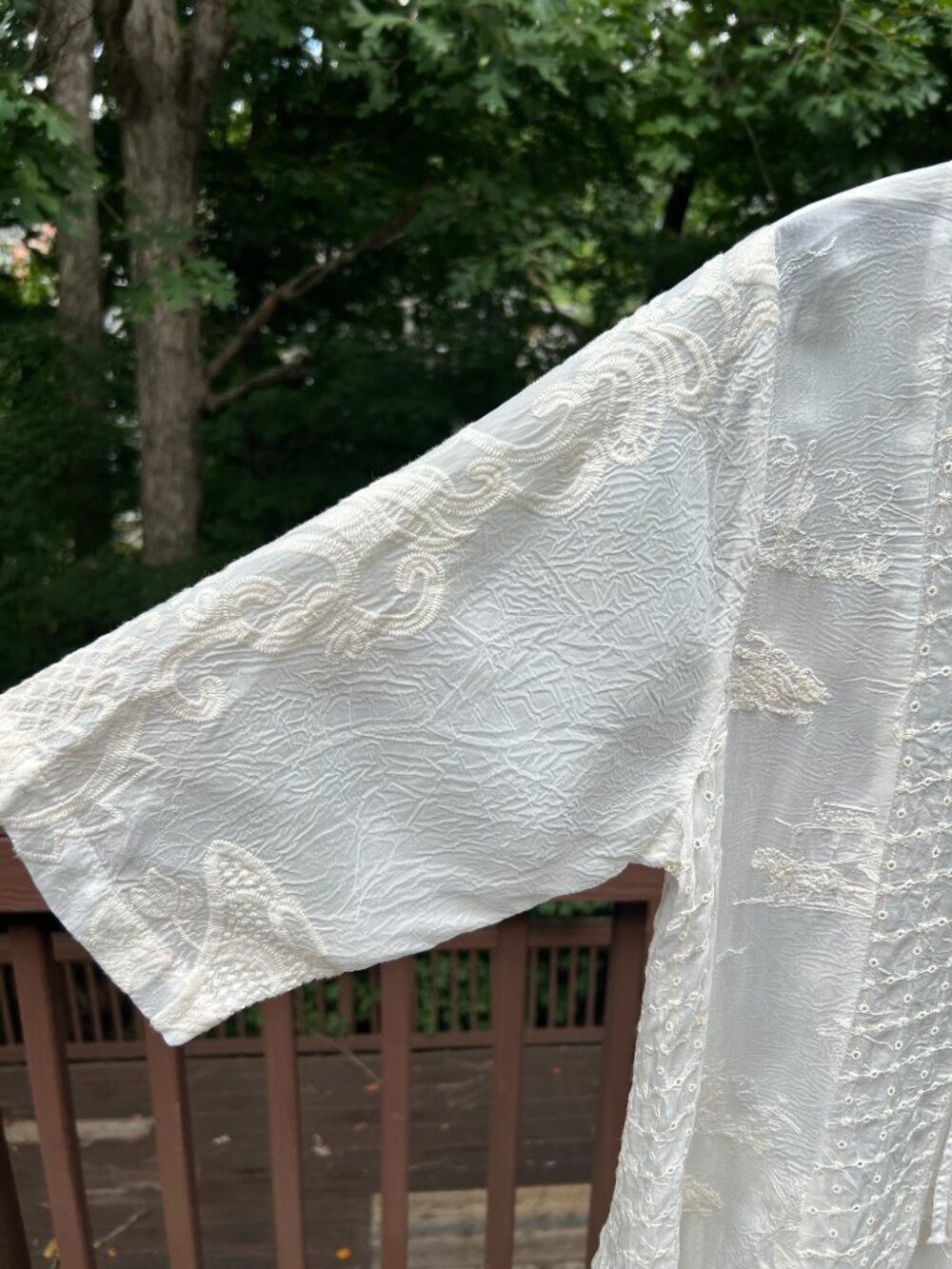 NWOT Johnny Was Horse Embroidered Boho Knee Length Dress Cream Size S - Picture 11 of 12